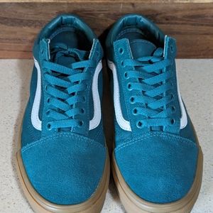 Vans Old Skool Womens Size 8.5 Shoes Canvas Classic green/white Skate Sneakers